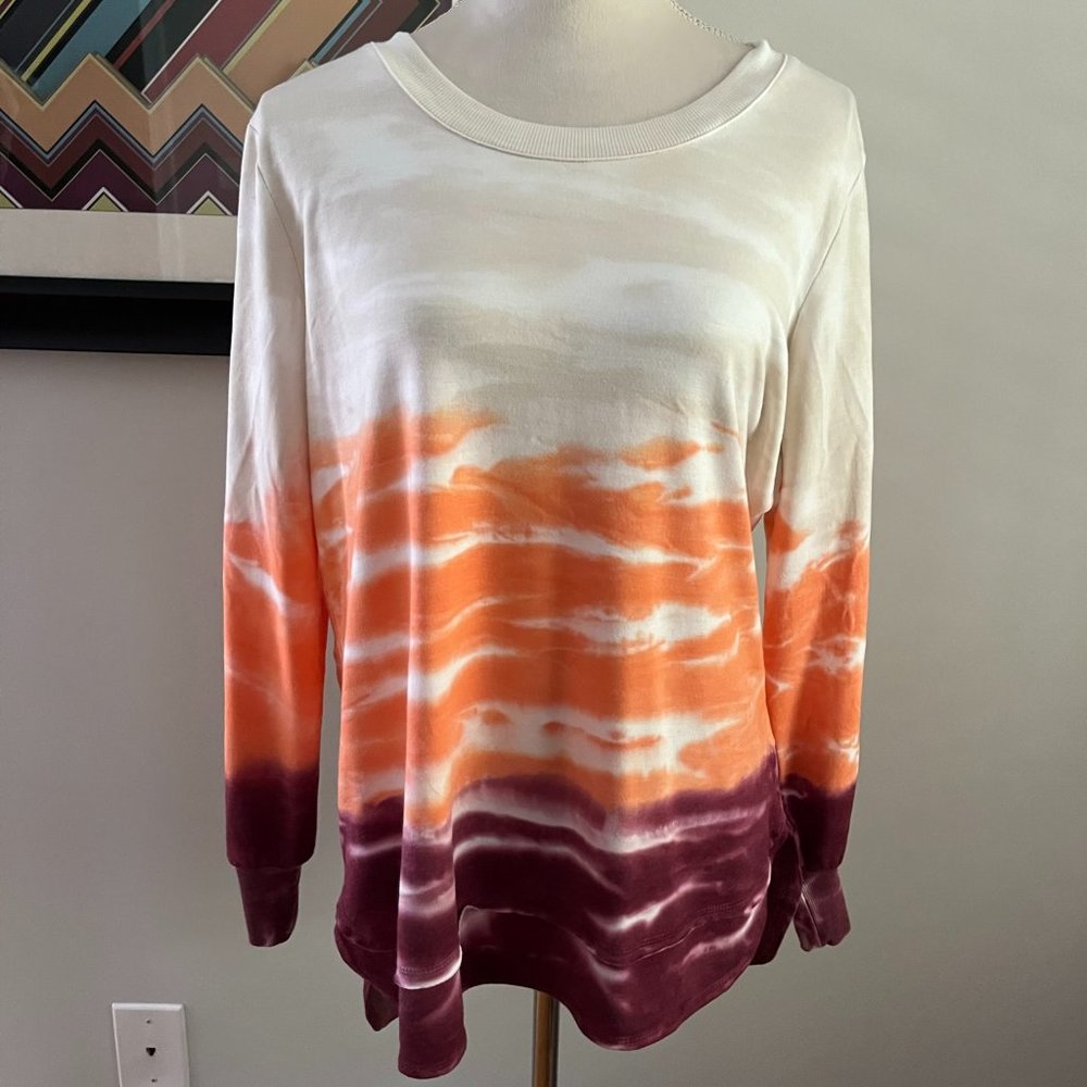 Te Verde Long Sleeve Tie-Dye Lightweight Sweatshirt L